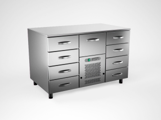 Cold counter w. 9 drawers