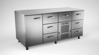 Cold counter w. 7 drawers + 1 door